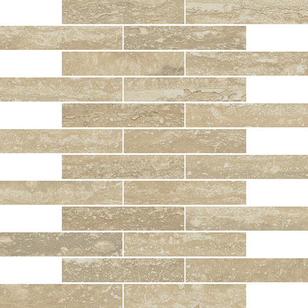 Beige Offset Brick Mosaic M1x6Brick