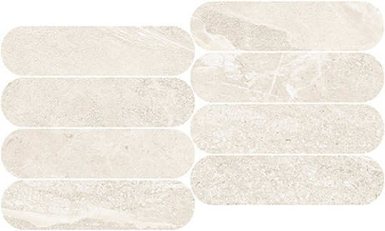 Cotton White Oval Mosaic (Polished Only) 9x15