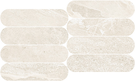 Cotton White Oval Mosaic (Polished Only) 9x15