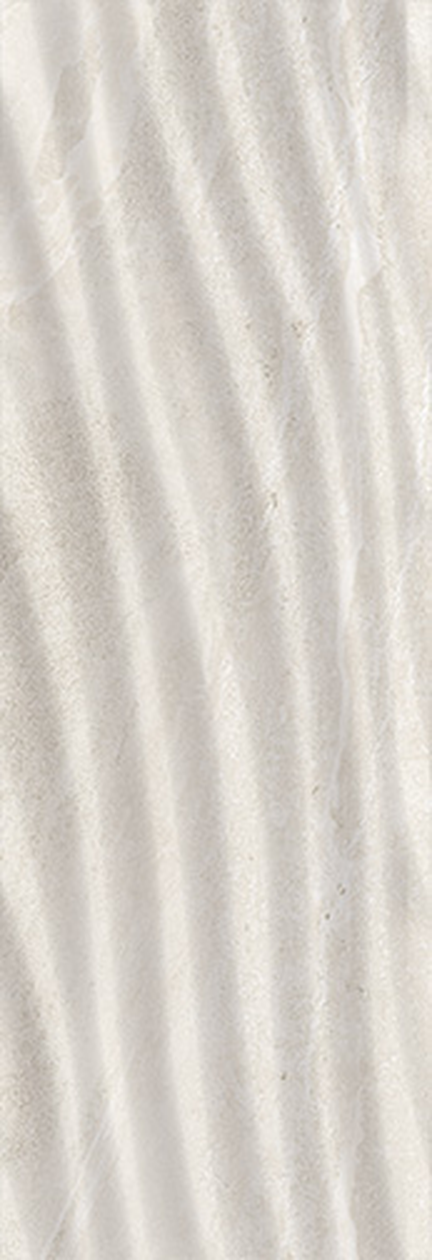 Cotton White Wall Tile (Glossy Ceramic Curve) 12x35